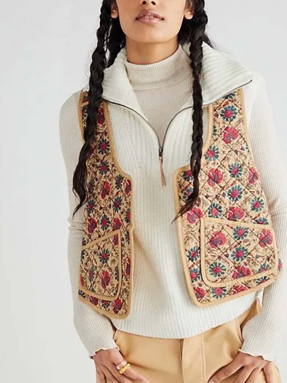 Free People Kenzie Quilted Vest size M Boho Festival Cottage - Picture 8 of 10
